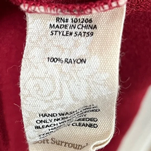 Soft Surroundings Red Sonnet Button Front Ruffled Sleeve Tunic Poet Blouse 2X - Picture 7 of 7